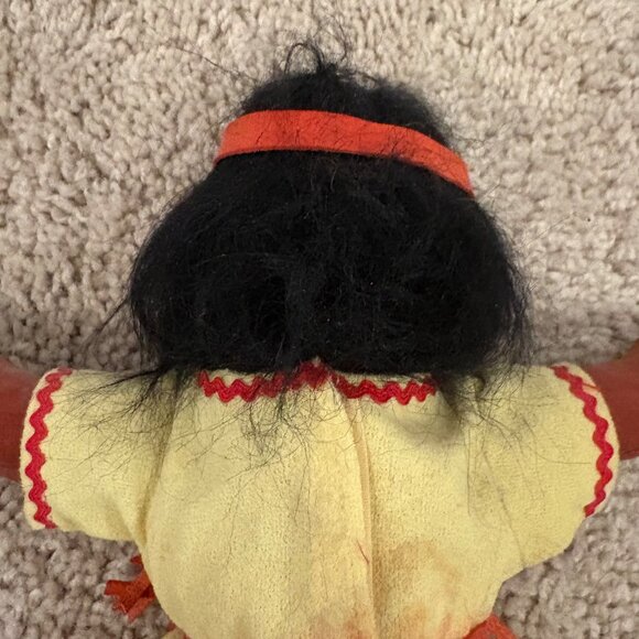 Handmade Native-Inspired Cloth Doll With Yellow Dress‎ Fringe Details - Picture 6 of 11